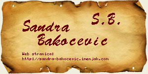 Sandra Bakočević vizit kartica